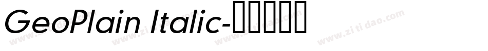 GeoPlain Italic字体转换